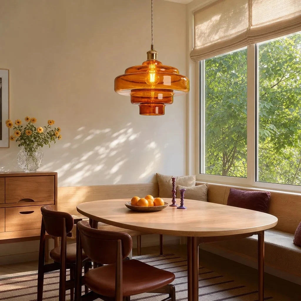 Tiered macaron glass pendant light