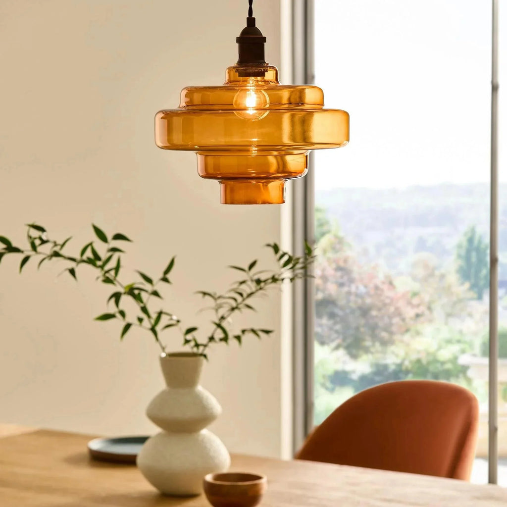 Tiered macaron glass pendant light
