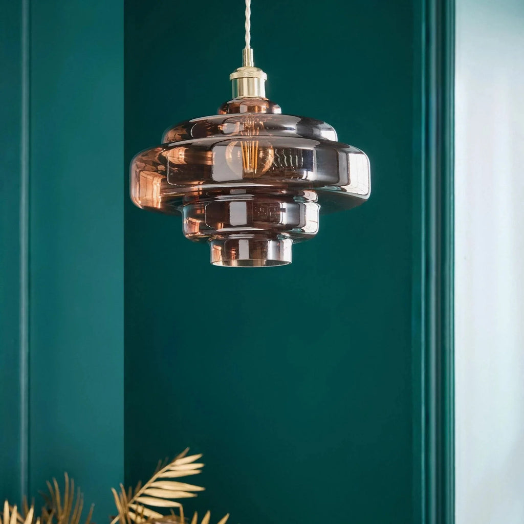 Tiered macaron glass pendant light