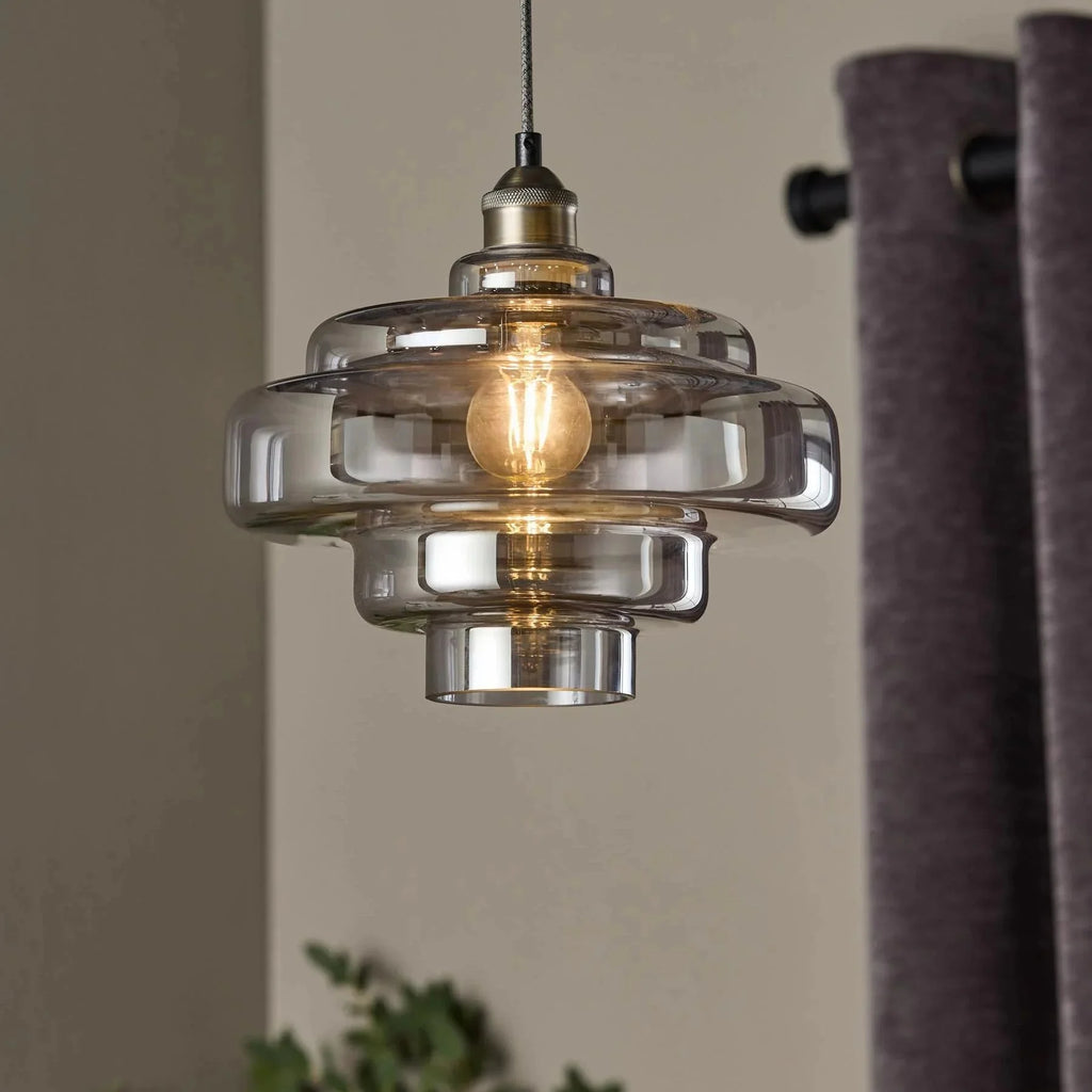 Tiered macaron glass pendant light