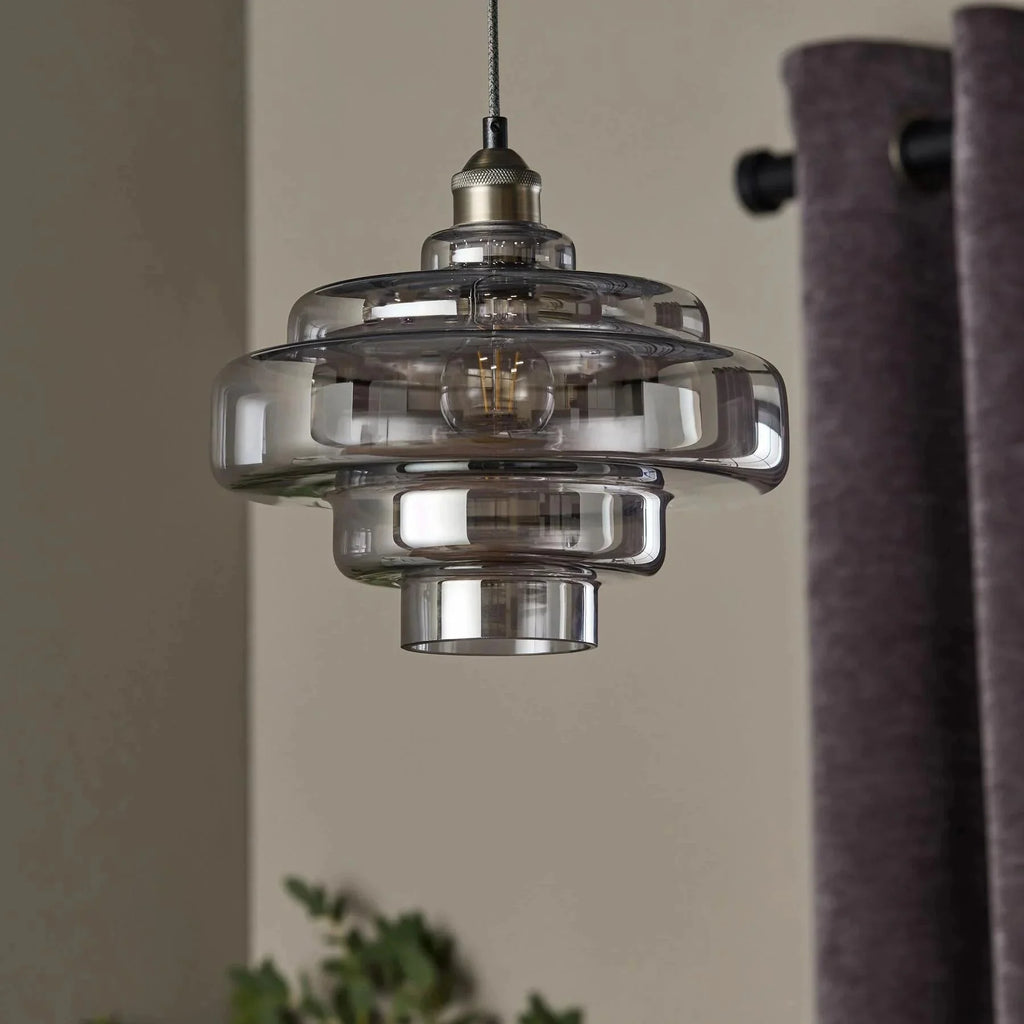 Tiered macaron glass pendant light