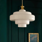 Tiered macaron glass pendant light