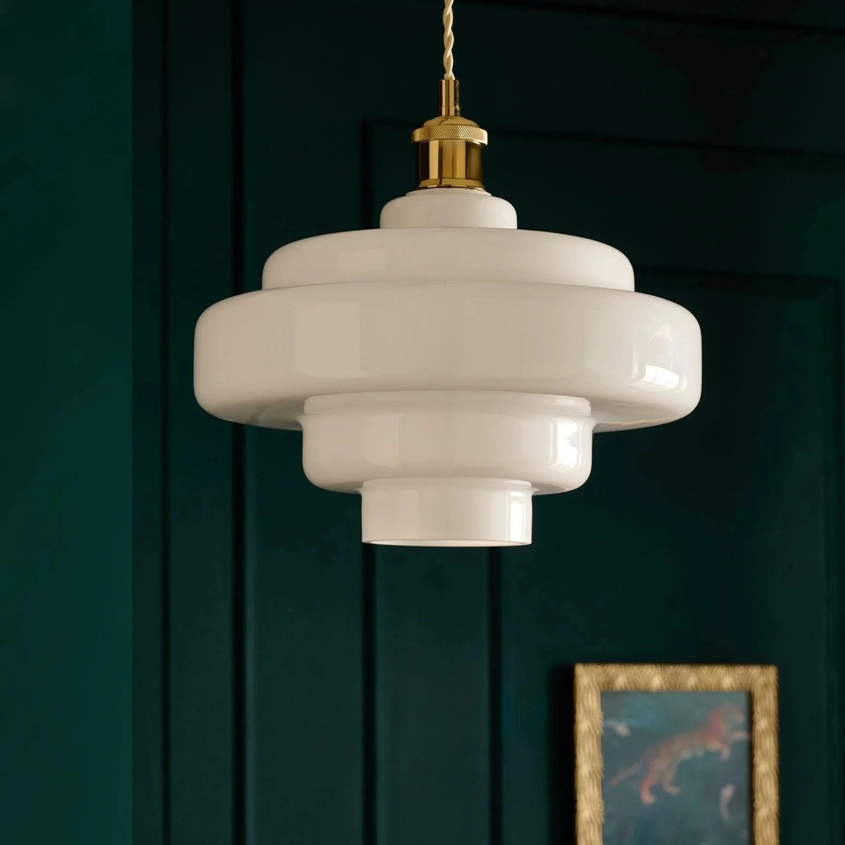 Tiered macaron glass pendant light