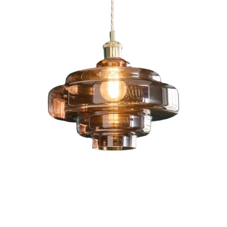 Tiered macaron glass pendant light