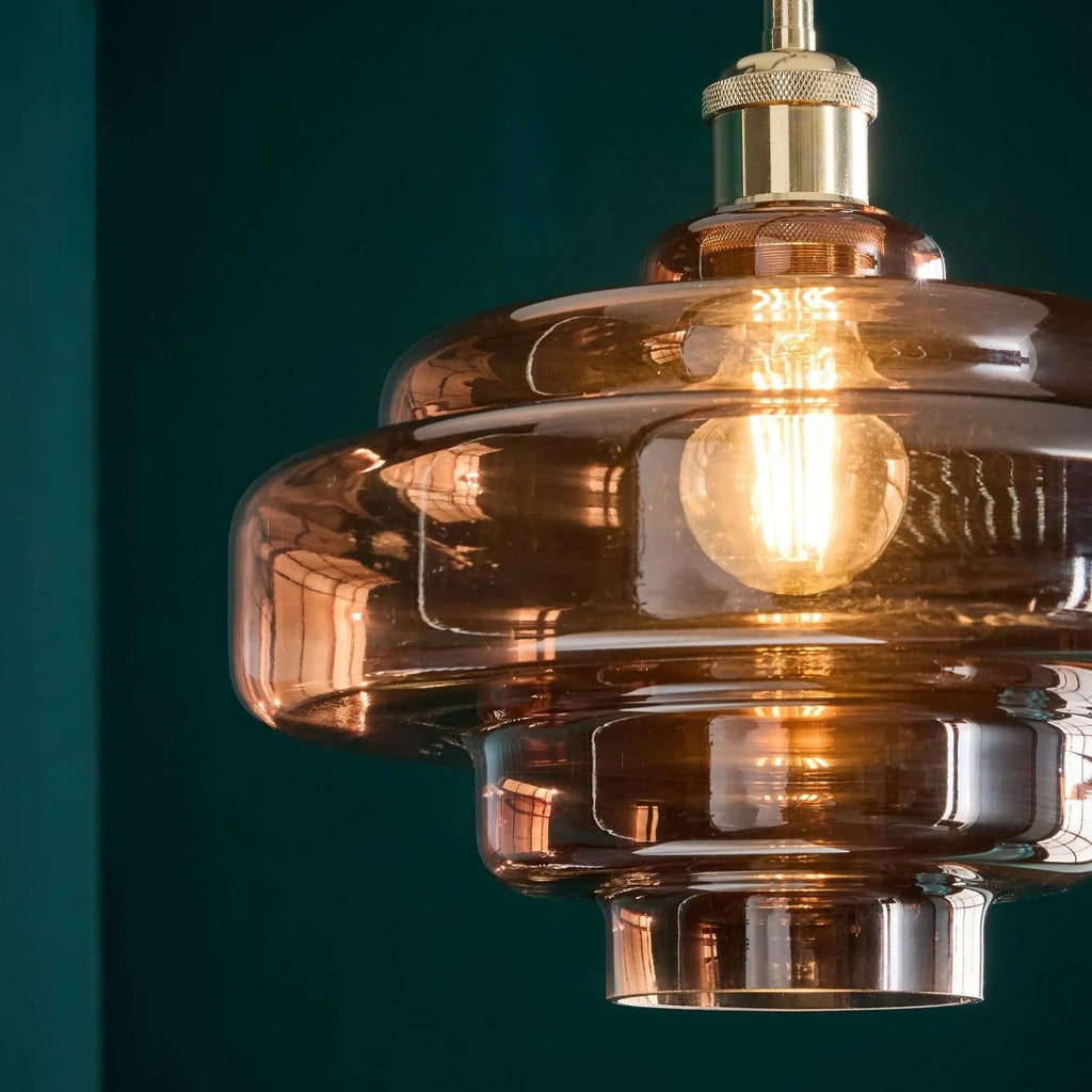 Tiered macaron glass pendant light
