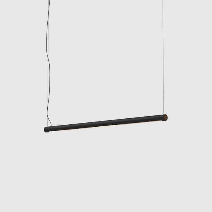 Tilting linear LED pendant, in black