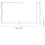 Tilting linear LED pendant, with measurements