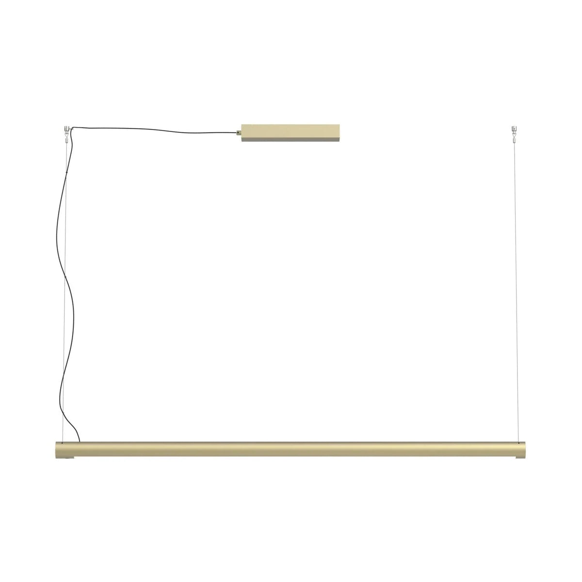 Tilting linear LED pendant, in champagne gold
