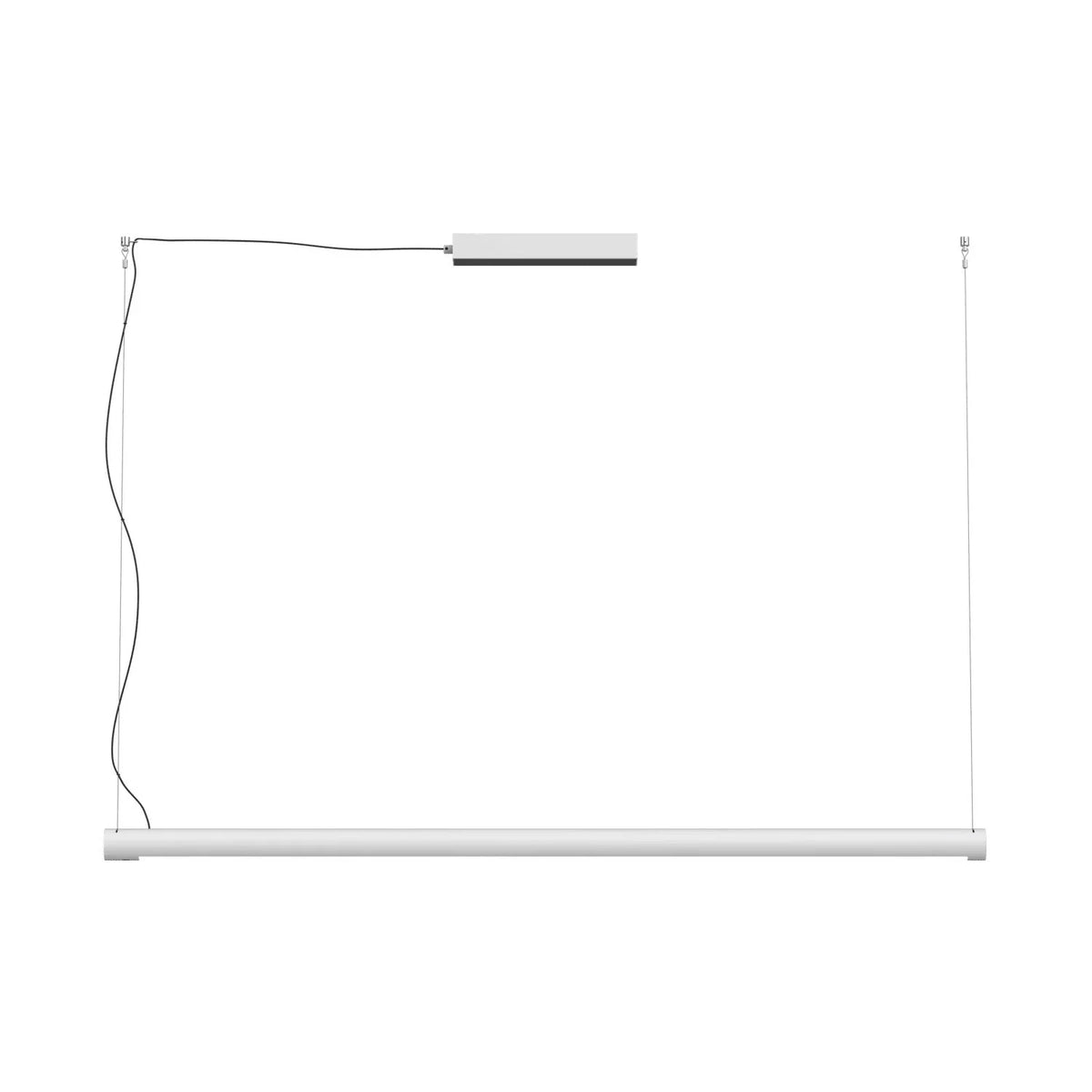 Tilting linear LED pendant, in white