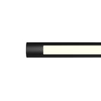 Tilting linear LED pendant, close-up of the tube end