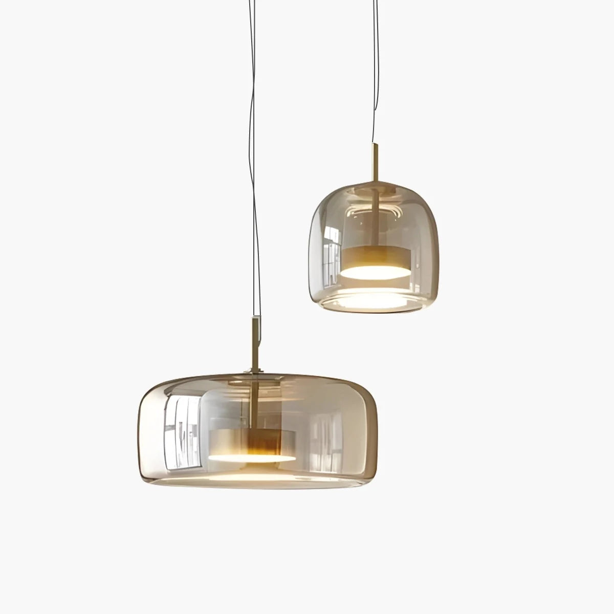 Tinted glass bowl LED pendant light