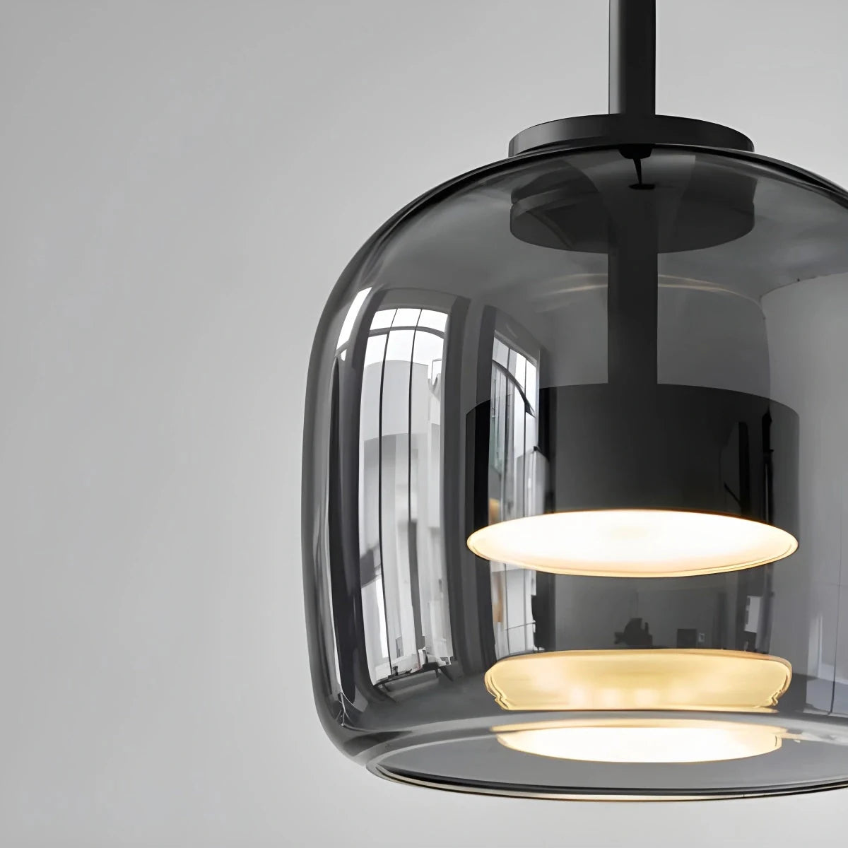 Tinted glass bowl LED pendant light