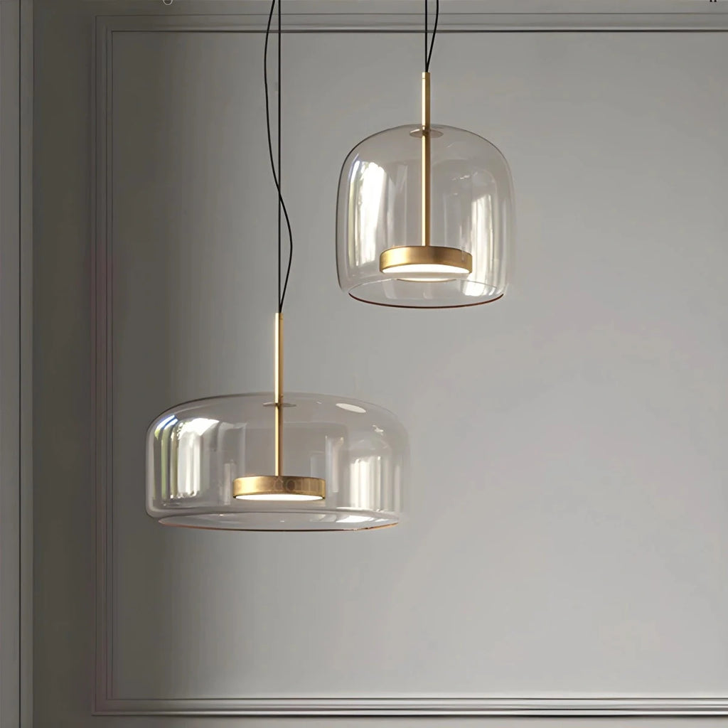 Tinted glass bowl LED pendant light
