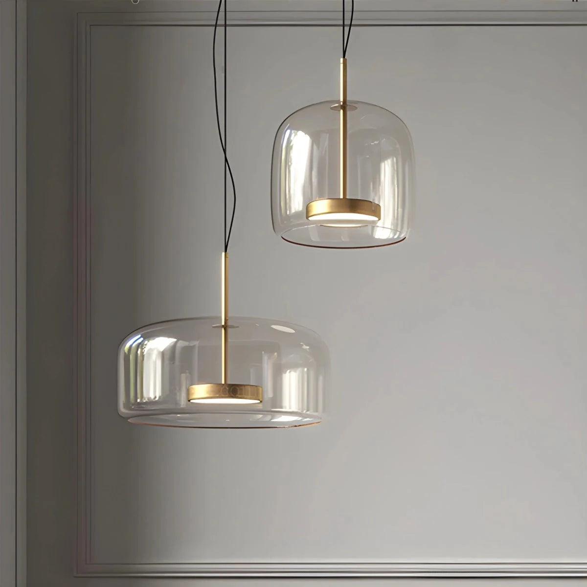 Tinted glass bowl LED pendant light