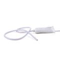 Toothpaste tube table lamp in white resin, on a plain background