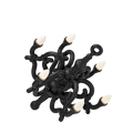 Toppled chandelier cordless lamp, black