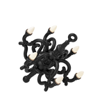 Toppled chandelier cordless lamp, black