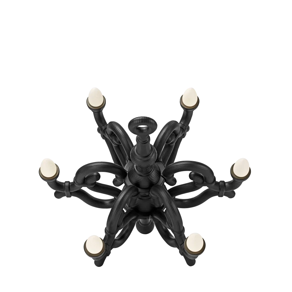Toppled chandelier cordless lamp, black