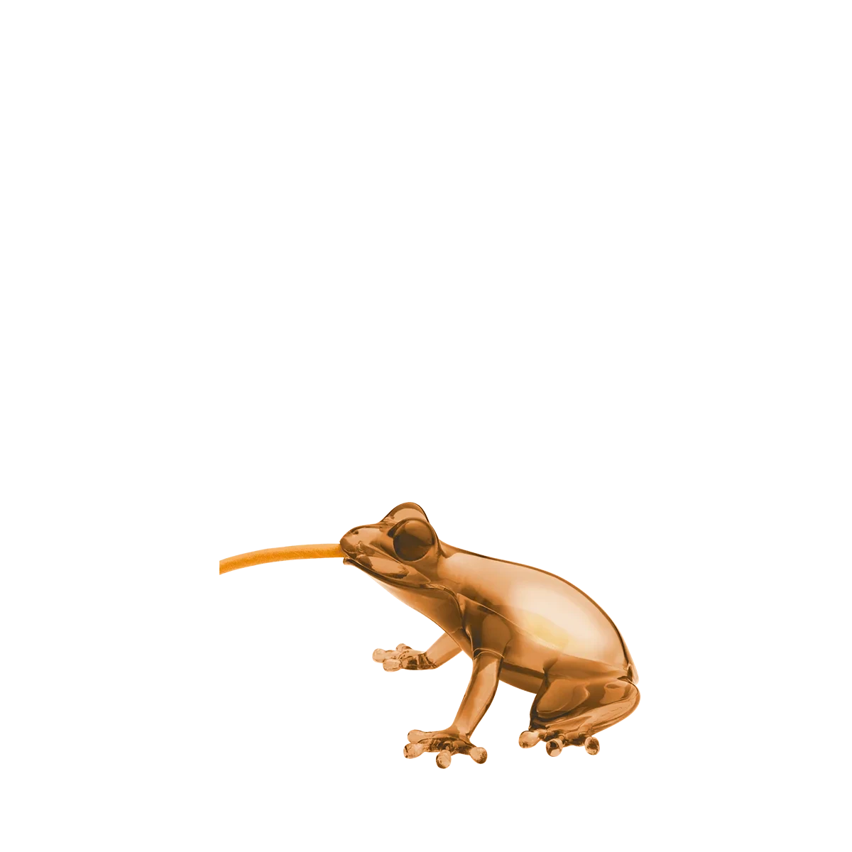 Translucent frog table lamp, in amber