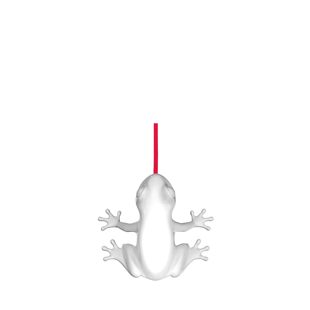 Translucent frog table lamp, in opal white