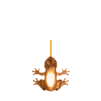 Translucent frog table lamp, in amber