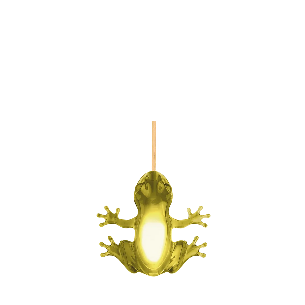 Translucent frog table lamp, in yellow