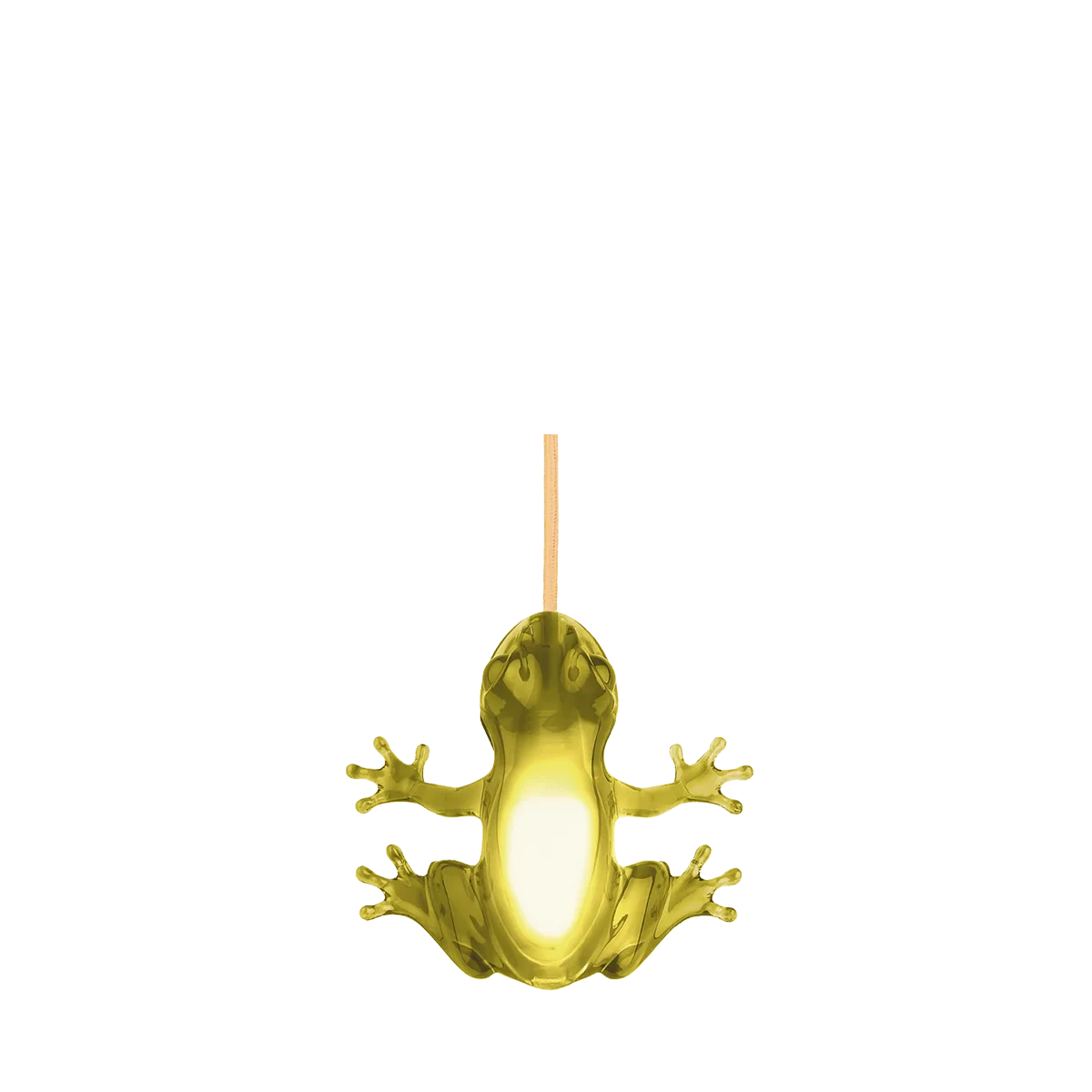 Translucent frog table lamp, in yellow