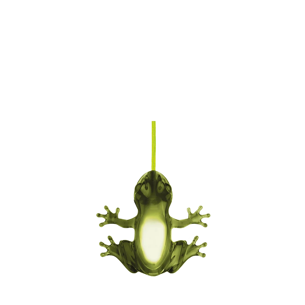 Translucent frog table lamp, in green