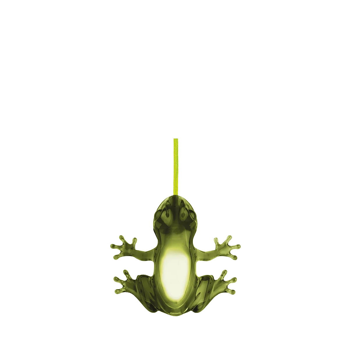 Translucent frog table lamp, in green