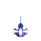Translucent frog table lamp, in sapphire blue