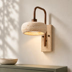 Travertine arched arm wall light