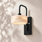 Travertine arched arm wall light