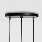 Triple Cluster Bulb Holder Pendant, black canopy with brass grips