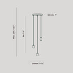 Triple Cluster Bulb Holder Pendant, dimension drawing