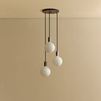 Triple Opal Sphere Cluster Pendant, in graphite, unlit