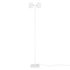 Twin-head adjustable floor lamp with a marble base, in white, full lamp