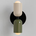Two-tone up and down wall light, in beige and green