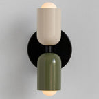 Two-tone up and down wall light, in beige and green