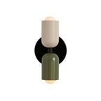 Two-tone up and down wall light, in beige and green