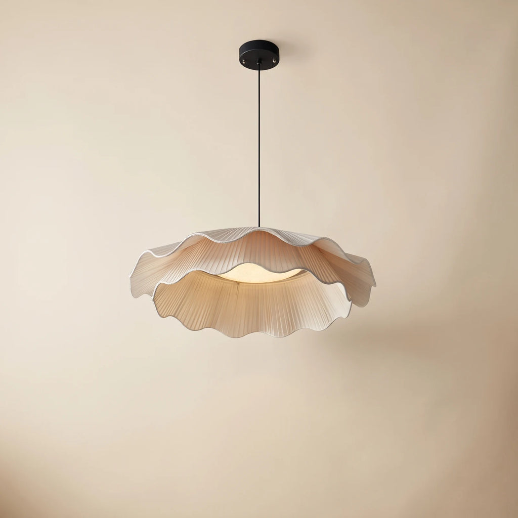 Wavy fabric LED pendant light