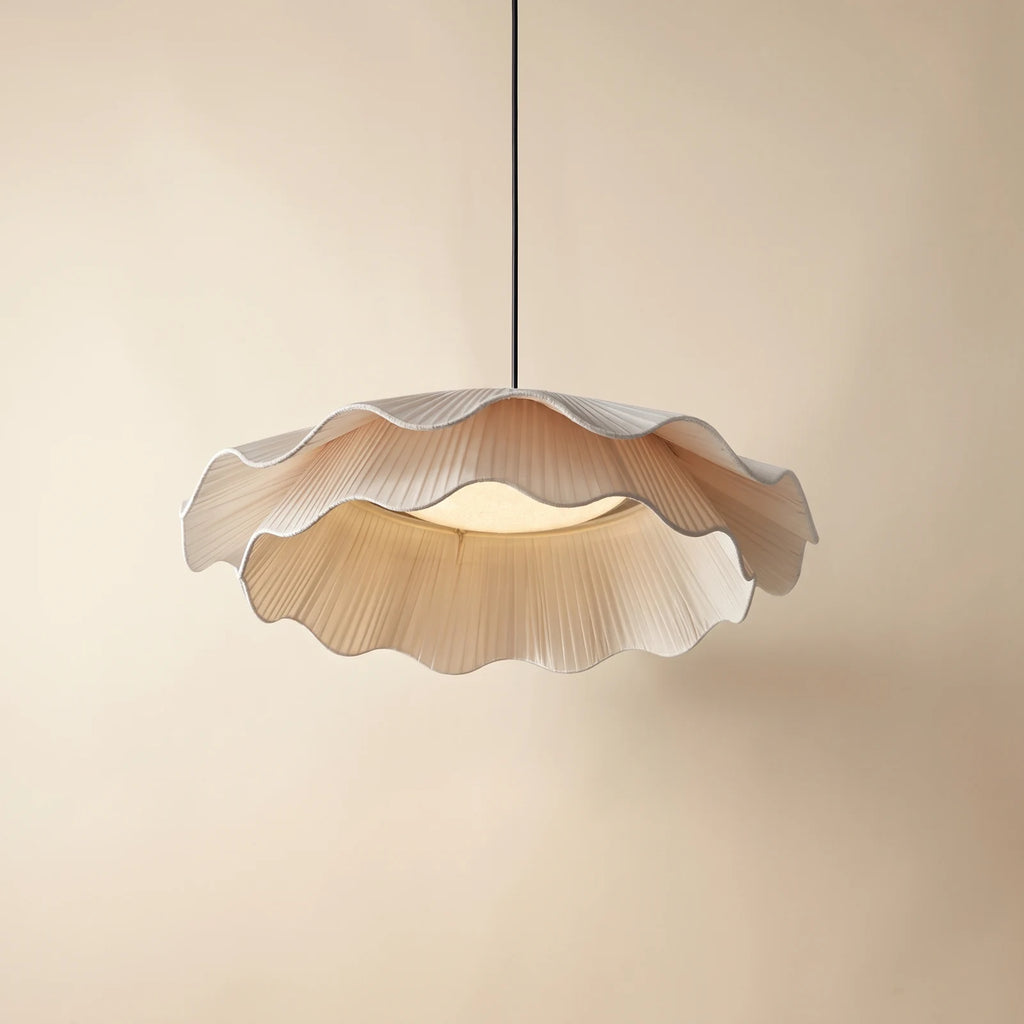 Wavy fabric LED pendant light