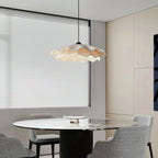 Wavy fabric LED pendant light