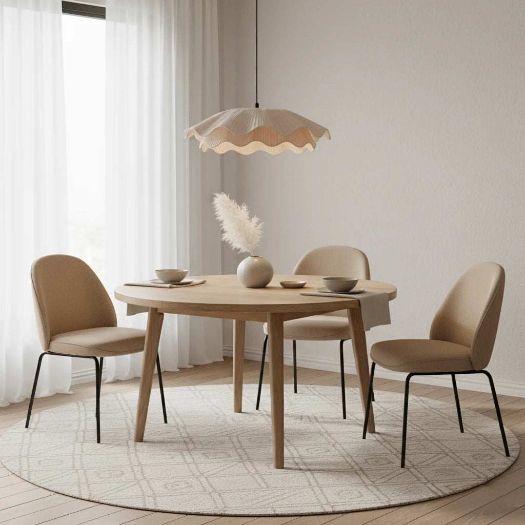 Wavy fabric LED pendant light