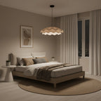 Wavy fabric LED pendant light