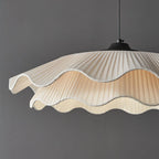 Wavy fabric LED pendant light