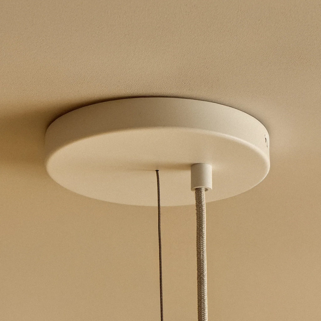 White steel globe cluster chandelier, white ceiling canopy