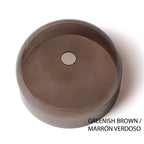 Wide glass disc LED pendant, greenish brown glass shade