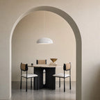 Wide metal bowl pendant light