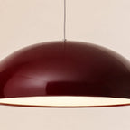 Wide metal bowl pendant light
