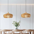 Wooden slatted dome pendant light, Natural wood
